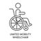 People with disabilities, wheelchair line icon vector