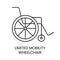 People with disabilities, wheelchair line icon vector