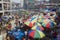 People do shopping at the Old market in Dhaka, Bangladesh.