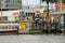 People on the dock landing on river cruise ships, Amsterdam, Net