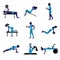 People doing different physical exercises-GYM