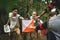 People doing Outdoor orienteering check point activity