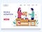 People donation vector website landing page template