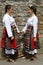 People dressed with traditional Bulgarian authentic folklore clothes