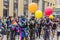 People dressed up in HALO armor suits from Microsoft attending the Gay Pride parade also known as Christopher Street Day, Munich