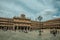 People and eateries at the Plaza Mayor in Salamanca