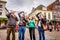 People eating a Herring Zoute Haring in the city of Elburg in the Netherlands,