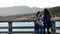 People eating ice cream on the dock at Rocky point park