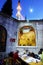 People eating `Iftar food` near the Eyup Sultan Mosque at Ramadan