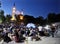 People eating `Iftar food` near the Eyup Sultan Mosque at Ramadan