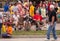 People eating at the Iowa State Fair