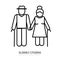people elderly citizens sign.vector pictogram of grandparents holding hands. Elderly relatives, happy old couple