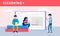People elearning banner, flat style