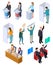 People election isometric. Politic voting booth political debate voters debating candidate decision vote interview