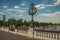 People on elegant bridge on the Seine River in Paris