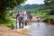 People on the elephant trekking in Thailand