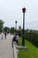 People on the embankment of the confluence of the Volga River and the Oka River.