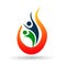 People energy save Fire flame modern abstract fire design  fire wave icon logo
