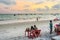 people enjoy the beach at Ponta Preta in the island of Capo verde in Brazil