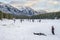 People Enjoy Frozen Johnson Lake