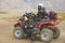 People enjoy off-road vehicle excursion in Longyearbyen, Norway.