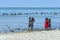 People enjoy relaxing at Casuarina beach in the Jaffna region of northern Sri Lanka.