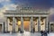 people enjoy the sunset at the Brandenburg gate at street unter den Linden in Berlin, Germany