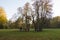 People enjoy a warm autumn day in the Alexandria Park. Bila Tserkva, Kyiv region of Ukraine.