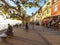 People enjoying afternoon sun on seaside promenade in Meersburg Germany