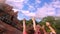 People enjoying amazing Big Thunder Mountain Railroad on cloudy sky background in Magic Kingdom at Walt Disney World  23