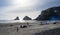 People enjoying beach, 7/4/2015, Hacita head, Oregon, USA