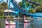 People enjoying Mako rollercoaster and paddle swan boats at Seaworld 1