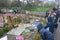 People are enjoying miniature open air museum called `Madurodam` in The Hague, Netherlands