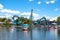 People enjoying paddle swan boats at Seaworld 2