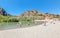 People enjoying the Preveli Lagoon and beach in Rethimno, Crete, Greece