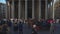 People enjoying sightseeing in Rome, view on famous antique temple Pantheon