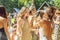 People enjoying summer gathering at spiritual Healing festival