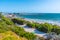 People are enjoying a sunny day at Bathers beach in Fremantle, Australia