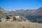 People enjoying sunny day close to top station in Langfluh above Saas-Fee, Switzerland