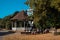 People enjoying sunny day at Forbury Gardens Public Park, Reading, England, United Kingdom