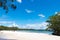 People enjoying the sunny weather at Galamban Green Patch beach in Jervis Bay, Booderee National Park, NSW, Australia