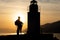 People enjoying Sunset in Camogli, a fishing village and tourist resort close to the peninsula of Portofino, on the Golfo Paradiso