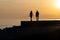 People enjoying Sunset in Camogli, a fishing village and tourist resort close to the peninsula of Portofino, on the Golfo Paradiso