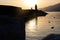 People enjoying Sunset in Camogli, a fishing village and tourist resort close to the peninsula of Portofino, on the Golfo Paradiso