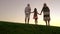 People enjoying sunset sky outdoors.