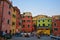 People enjoying the sunset on the small beach of Boccadasse, fishermen district