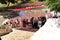 People enjoying at the terrace of a tearoom in Rojales