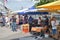 People enjoying traditional market in Luzern, Switzerland on sunny Saturday