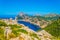 People are enjoying view from Es Colomer viewpoint, Mallorca, Spain