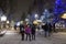 People enjoying Whistler village at night